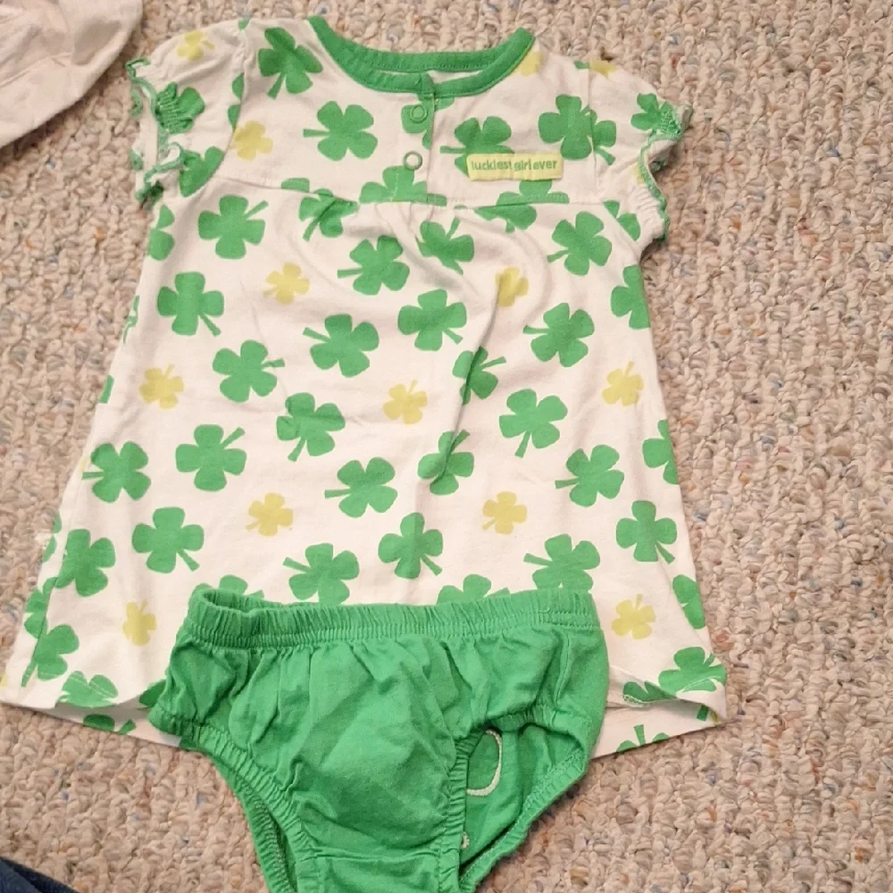 Carter's Green Shamrock Diaper Cover Set